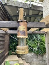 Old Brass Miners Lamp 9 Inch Tall