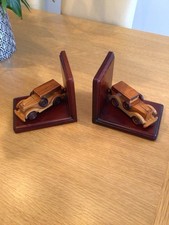 Vintage Pair Wooden Book Ends