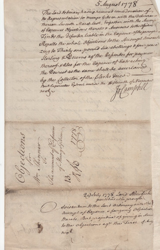 British legal document - 1778, /