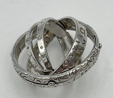 Armillary Ring Folding Horoscope Ring Silver Gold Astronomical Sphere Size: M1/2