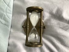 Vintage Brass Hour Glass  5-minute Egg Timer Wall Mounted