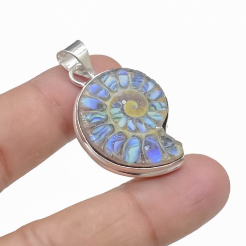 Ammonite fossil gemstone 925 - ammonite,
