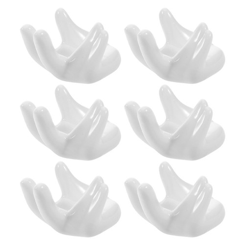 6pcs white porcelain ceramic - white,