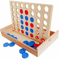 Wooden Connect 4 Game Four in
