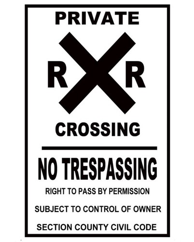Private railroad crossing - private,