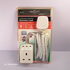 Masterplug 3-Way Individually Switched Extension Lead 2m Indoor Use Only New