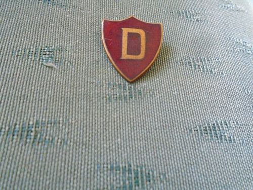 Vintage letter enamel pin - vintage, d