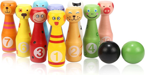 Wooden bowling set - bowling,