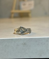 Stunning 9ct White Gold Aquamarine And Diamond Ring Gems TV Size N Certified