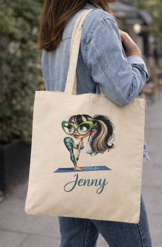 Funky cute yoga girl canvas - girl,