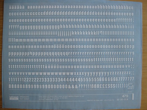 Sheet letraset low num - x,