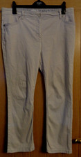 Ladies Per Una Marks & Spencer beige 97% cotton Jeans trousers Size 18