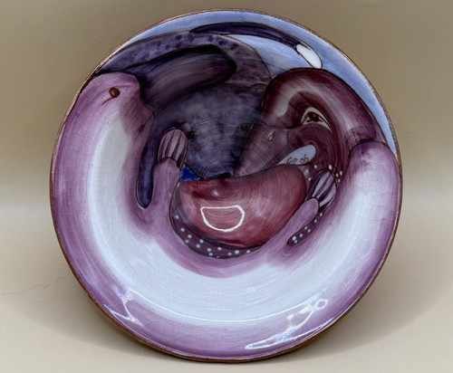 Studio pottery bowl decorated - pottery,