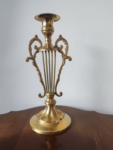 Antique vintage brass lyre - antique/vintage,