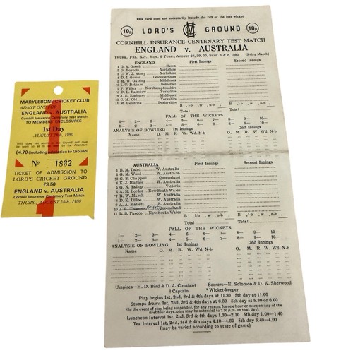 1980 lords ashes centenary - lords,