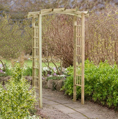 Wooden arch pergola - wooden, trellis