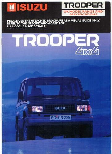 Isuzu trooper 1988 uk - isuzu, 1988-89