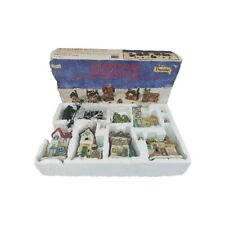 Christmas Illuminated Dickensville Village 5 Houses People Premier IMPERFECTIONS