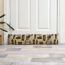 Draught Excluder London Design Tapestry Fabric Door Draft Guard Cushion 89cm