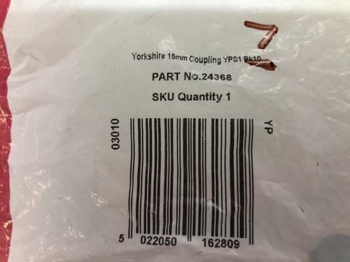 Yorkshire 15mm coupling solder