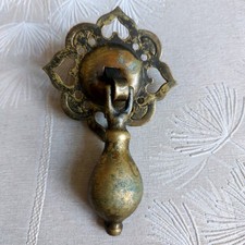 VINTAGE RECLAIMED ANTIQUE BRASS DRAWER CUPBOARD KNOB PULL VICTORIAN  LOVELY