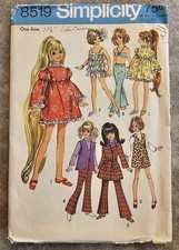 Vtg 1969 17 1/2" CRISSY doll Wardrobe Pattern Simplicity 8519 Jumper Halter Vest