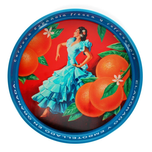 Round metal serving tray - tray, |