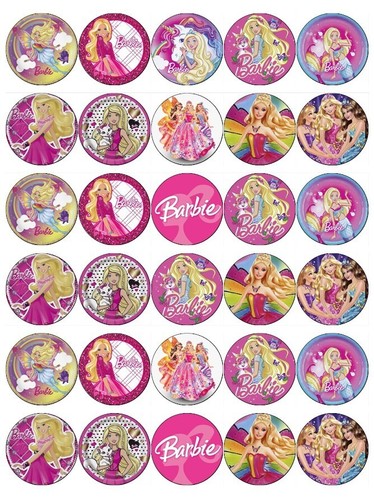 Barbie pink edible wafer - 30,