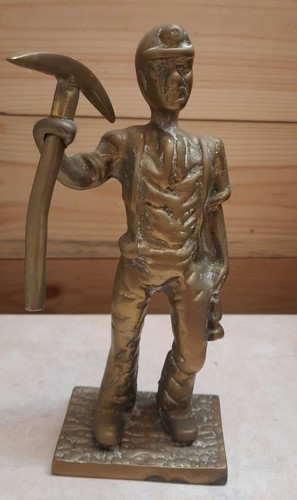Brass vintage heavy coal miner - vintage,