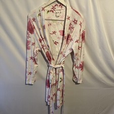 Per Una Women’s Pink White Floral Dressing Gown Robe Medium 