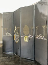 2m Wide 1950’s Embroidered Italian Silk Screen/ Room Divider