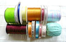 Bundle of 15 Assorted Rolls RIBBON Raffia, Satin, Organza 300m+   Set E