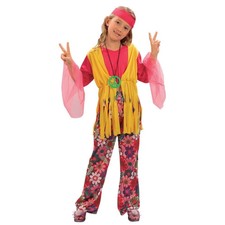 Hippy Hippie Girl Kids 60s 70s Fancy Dress Costume Outfit