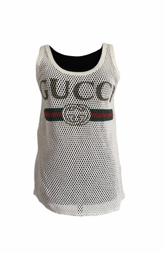 Gucci mesh logo tank - mesh, top
