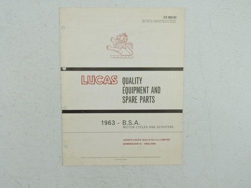 1963 lucas parts catalog bsa - 1963,