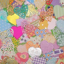 50 Die Cut Heart Shapes. Mixed