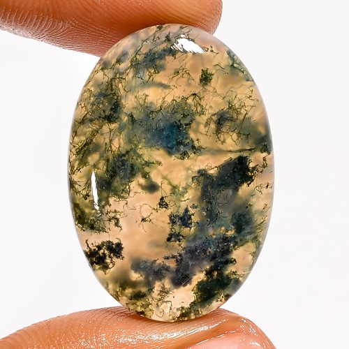 Natural moss agate oval - 26,
