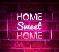 Home Sweet Home LED Neon Light Sign For Kitchen Décor | Hanging Lit Up Display 