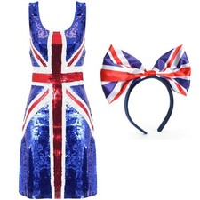 LADIES UNION JACK SEQUIN DRESS