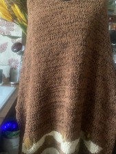 Women's Plus Size Boho Crochet Knit Poncho Shawl Top 8-28