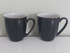 2 x Denby Large Jet Black Mugs