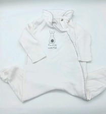 Mamas & Papas Babygrow Sleepsuit - 3-6 months - Rabbit/Hello World