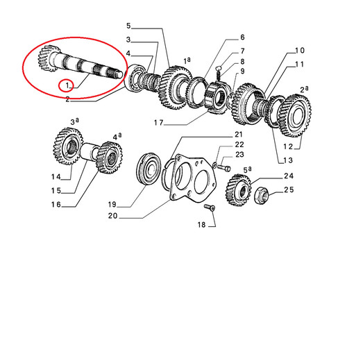 Secondary shaft gearbox - shaft, rapp