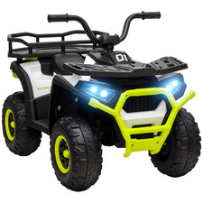 AIYAPLAY 12V Kids Quad Bike w/ 4 Suspension Wheels, for 3-5 Years, Green