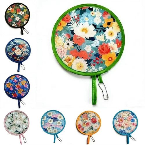 Flower pattern folding fan - folding,