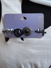 Claire's Accessories Size XL Rings Silver And Black