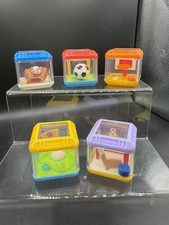 Fisher Price Sensory Peek A Boo Rare Sports Insert Blocks Cube Baby Toddler Toy