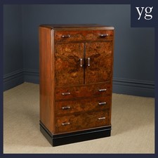 English Art Deco Burr Walnut