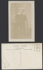 Boy with Toy Gun Tommy Brooks Nov 1917 Age 3 yr 2 Months Old Real Photo Postcard