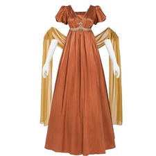 Orange Regency Dress 1800s